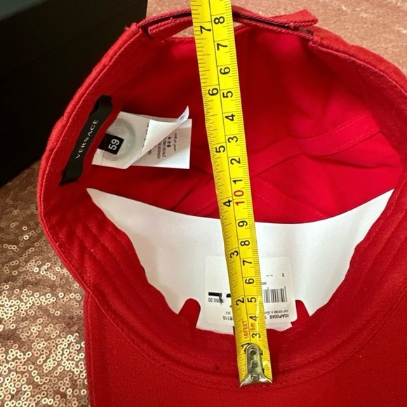 NEW Versace $350 Medusa Head Logo Adjustable Baseball Hat Size 59 Large RED - Picture 7 of 8